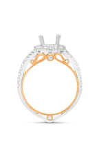 Roman and Jules White & Rose Gold Pave Engagement Setting NR1038-1