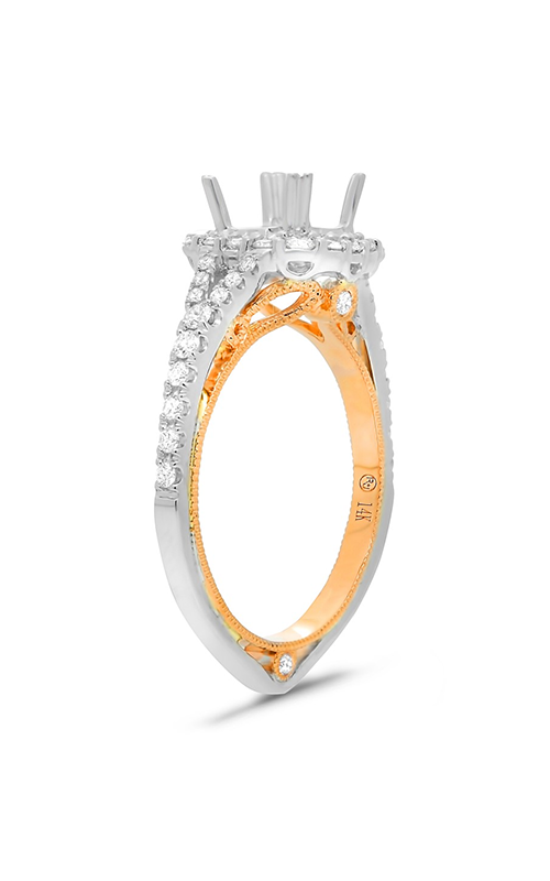 Roman and Jules White & Rose Gold Pave Engagement Setting NR1038-1