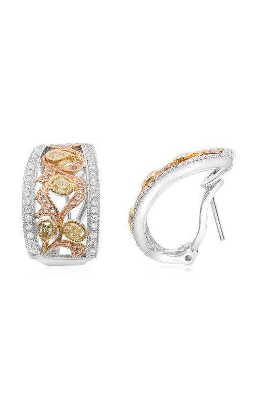 Roman and Jules Tri-Colored Diamond Earrings 1159-1