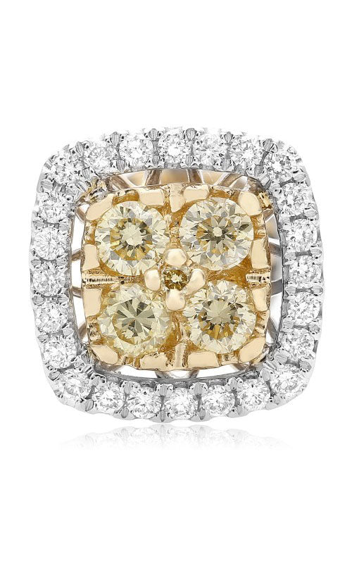 Roman and Jules Two Tone Diamond Cluster Earrings NE884-1