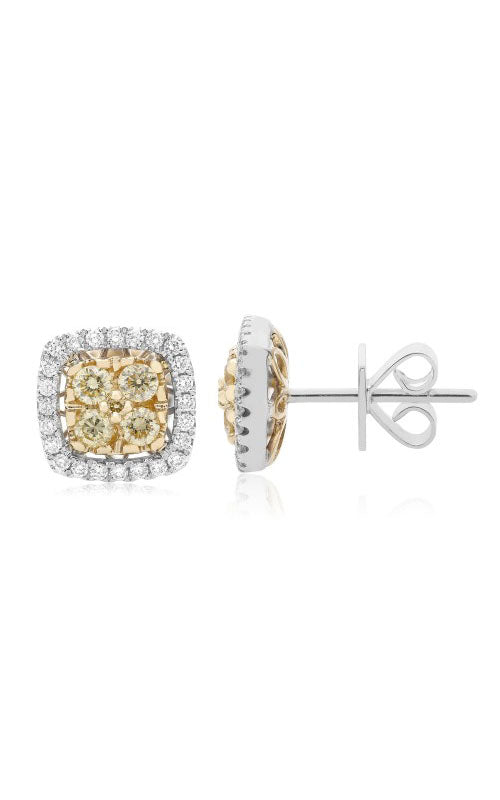 Roman and Jules Two Tone Diamond Cluster Earrings NE884-1