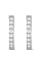 Roman and Jules Half Inch White Diamond Hoop Earrings KE5820-1