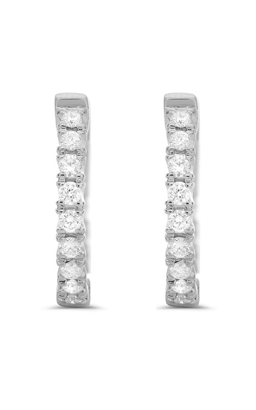 Roman and Jules Half Inch White Diamond Hoop Earrings KE5820-1
