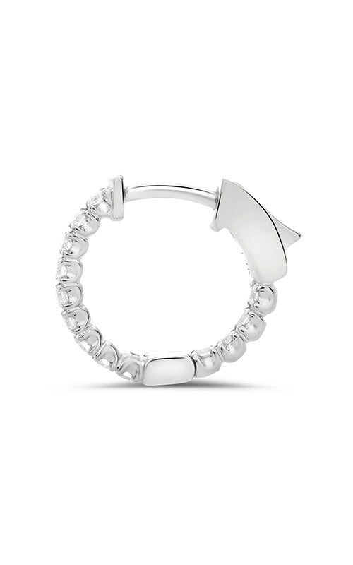 Roman and Jules Half Inch White Diamond Hoop Earrings KE5820-1