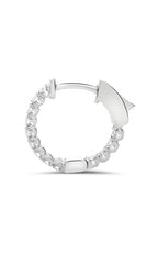 Roman and Jules Half Inch White Diamond Hoop Earrings KE5820-1