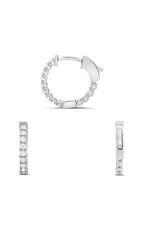 Roman and Jules Half Inch White Diamond Hoop Earrings KE5820-1