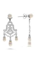 Roman and Jules Fashion Label Earrings KE1563WPRL-18K