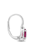 Roman and Jules Oval Pink Sapphire Halo Drop Earrings KE5902-11