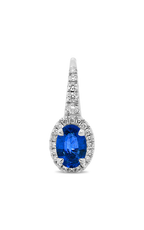 Roman and Jules Oval Blue Sapphire Halo Drop Earrings KE5902-9