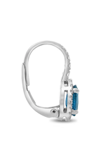 Roman and Jules Oval Blue Sapphire Halo Drop Earrings KE5902-9