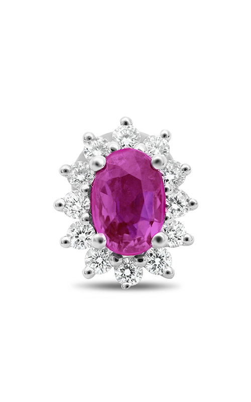 Roman and Jules Oval Pink Sapphire Halo Earrings UE1973-6