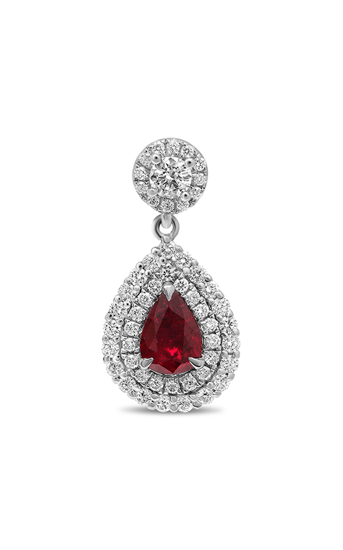 Roman and Jules Double Halo Ruby Drop Earrings ME631-19