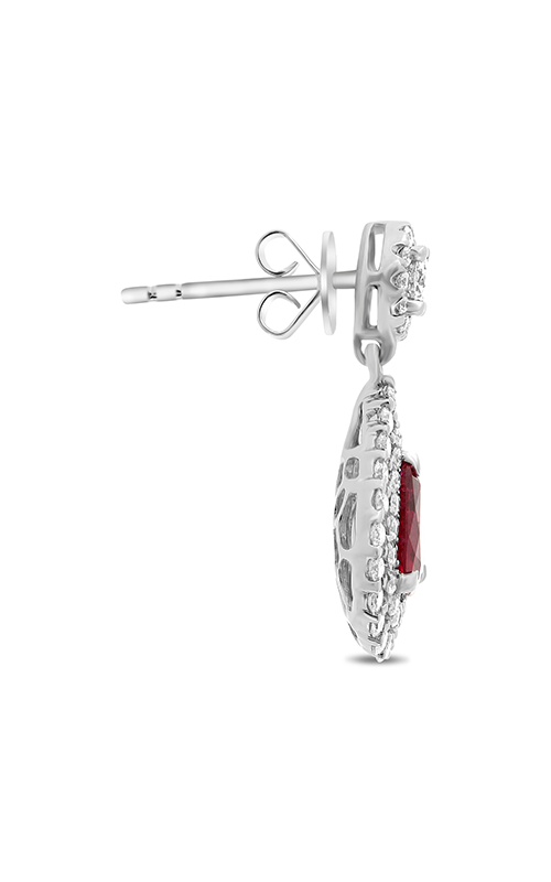Roman and Jules Double Halo Ruby Drop Earrings ME631-19