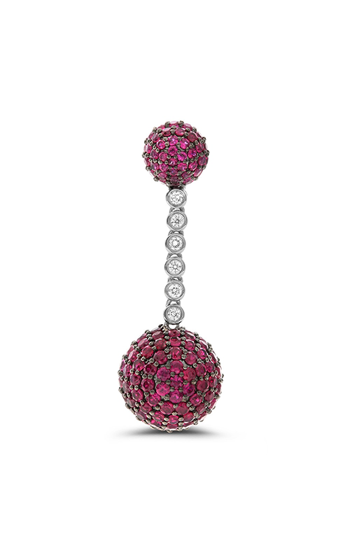 Roman and Jules Ruby Pave Ball Drop Earrings ME711-1