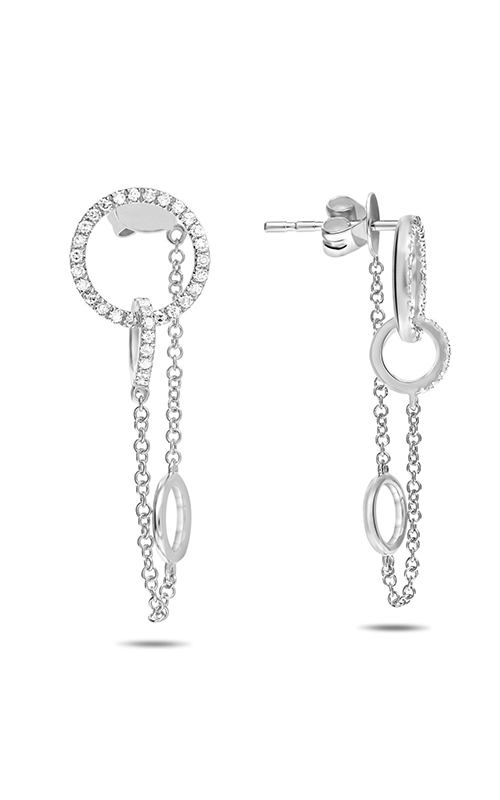 Roman And Jules White Gold Dangling Circle Earrings EE1099-1