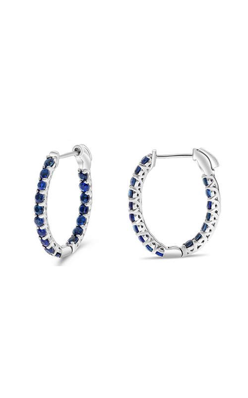 Roman And Jules Blue Sapphire Oval Hoop Earrings ME871-1