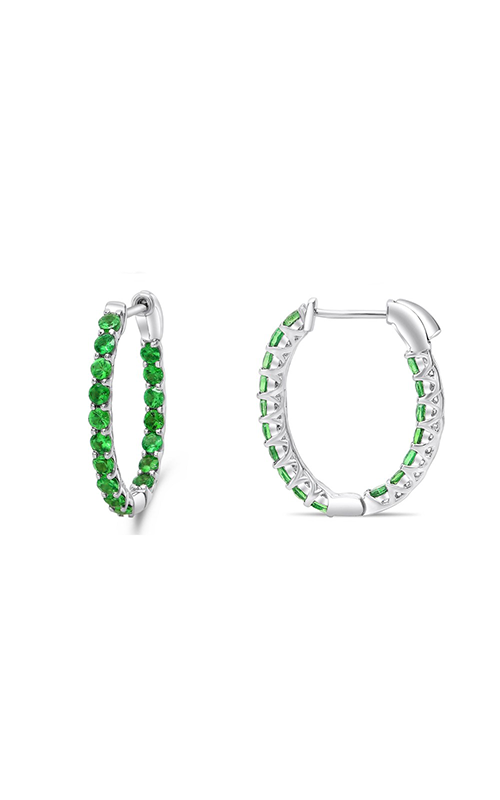 Roman And Jules Tsavorite Inside Out Oval Hoop Earrings ME871-3