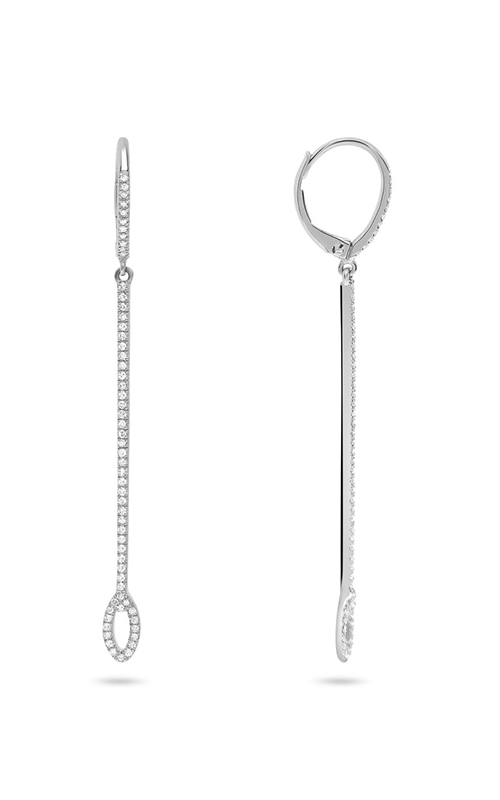 Roman And Jules White Gold Vertical Bar Diamond Earrings GE3214-1