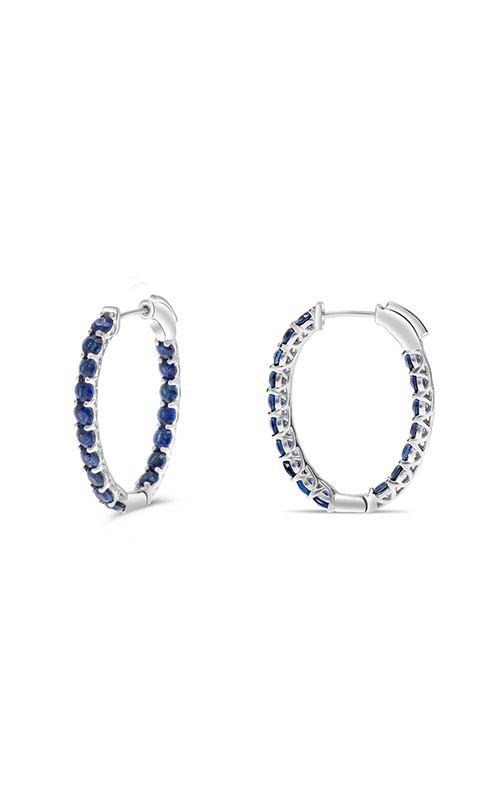 Roman And Jules Blue Sapphire Inside Out Oval Hoop Earrings ME871-5