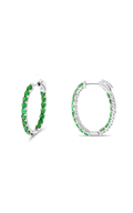 Roman And Jules Tsavorite Inside Out Oval Hoop Earrings ME871-7