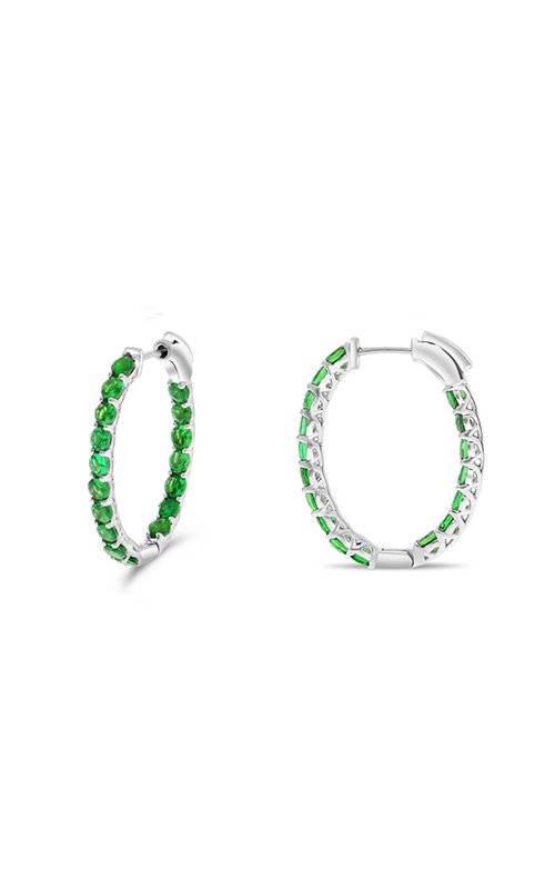 Roman And Jules Tsavorite Inside Out Oval Hoop Earrings ME871-7