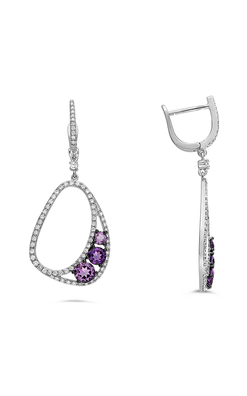 Roman And Jules And Elegant White Gold Amethyst And Diamond Earrings DE1041-1