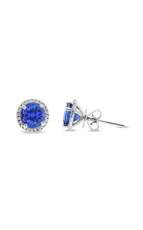 Roman And Jules Round Cut Tanzanite Halo Stud Earrings KE2709W-2