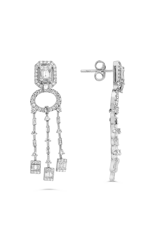 Roman And Jules Baguette And Round Diamond Chandelier Earrings DE1038-1