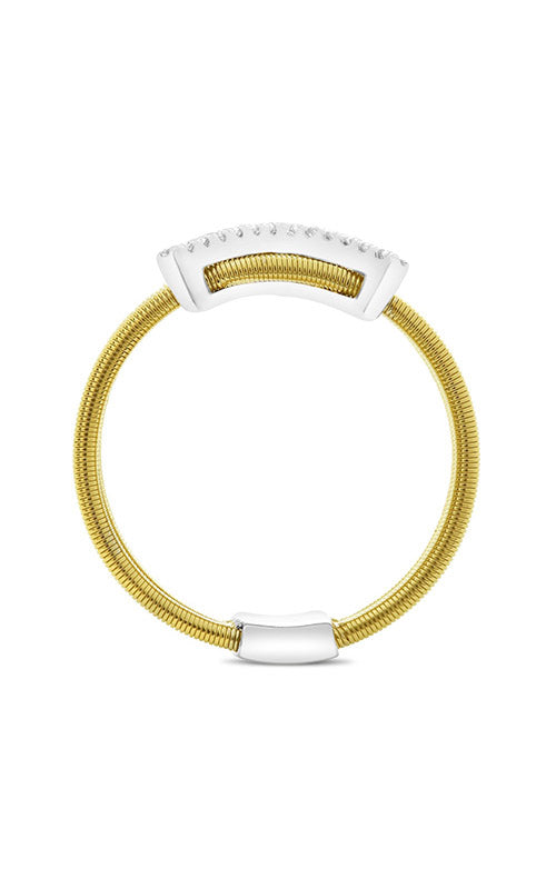 Roman and Jules Two-Tone Criss Cross Diamond Coil Ring MR741-2