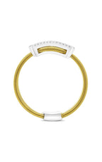 Roman and Jules Two-Tone Criss Cross Diamond Coil Ring MR741-2