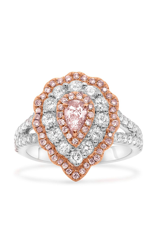 Roman and Jules Pear-shaped Pink & White Diamond Halo Ring NR766A-13