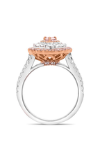 Roman and Jules Pear-shaped Pink & White Diamond Halo Ring NR766A-13