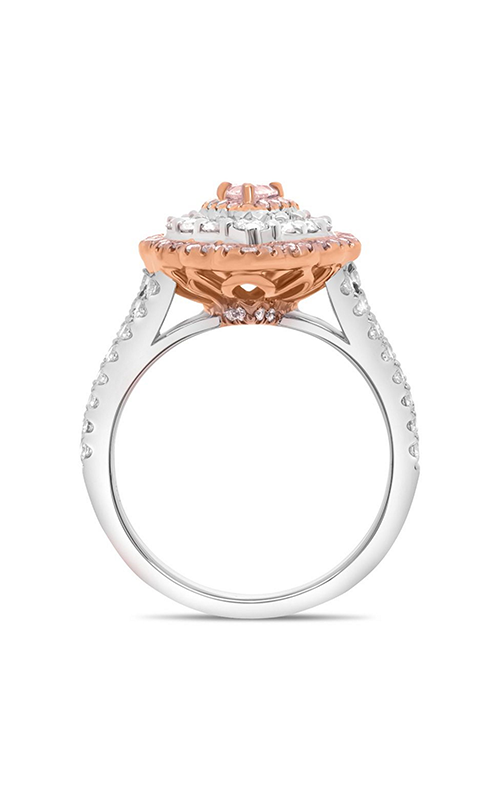 Roman and Jules Pear-shaped Pink & White Diamond Halo Ring NR766A-13