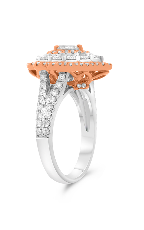 Roman and Jules Pear-shaped Pink & White Diamond Halo Ring NR766A-13