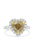 Roman and Jules Heart-shaped Yellow Diamond Halo Ring NR1052B-1