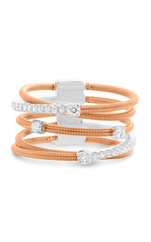 Roman and Jules White & Rose Gold Overlapping Coil Ring MR738-4