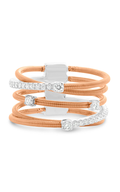 Roman and Jules White & Rose Gold Overlapping Coil Ring MR738-4