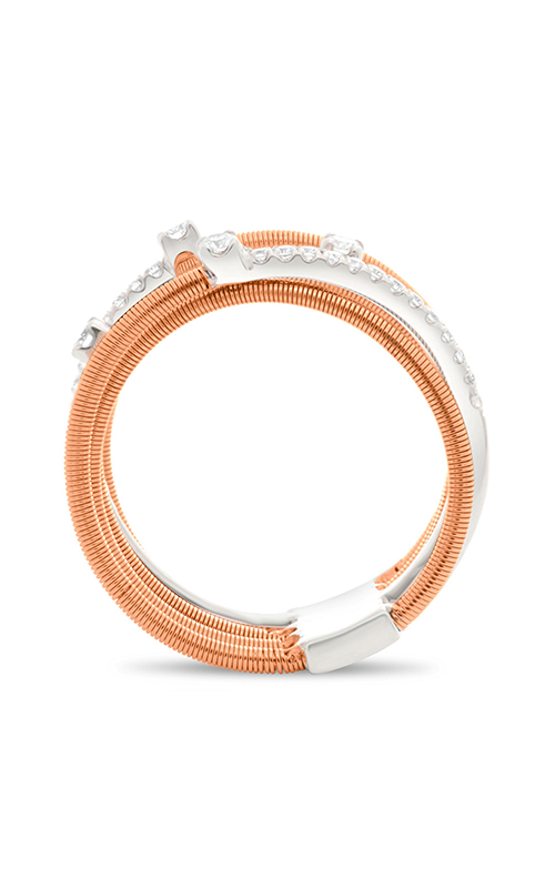Roman and Jules White & Rose Gold Overlapping Coil Ring MR738-4