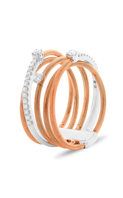 Roman and Jules White & Rose Gold Overlapping Coil Ring MR738-4