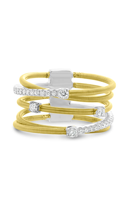 Roman and Jules White & Yellow Gold Overlapping Coil Ring MR738-3