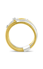 Roman and Jules White & Yellow Gold Overlapping Coil Ring MR738-3