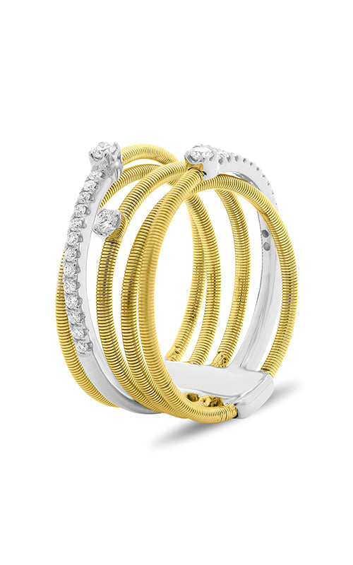 Roman and Jules White & Yellow Gold Overlapping Coil Ring MR738-3