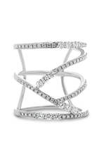 Roman and Jules Wide Abstract Diamond Cuff Ring UR2152-2