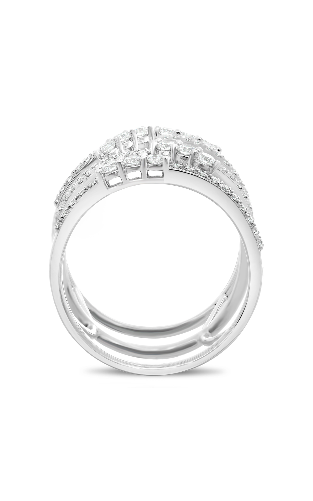 Roman and Jules Wide Abstract Diamond Cuff Ring UR2152-2