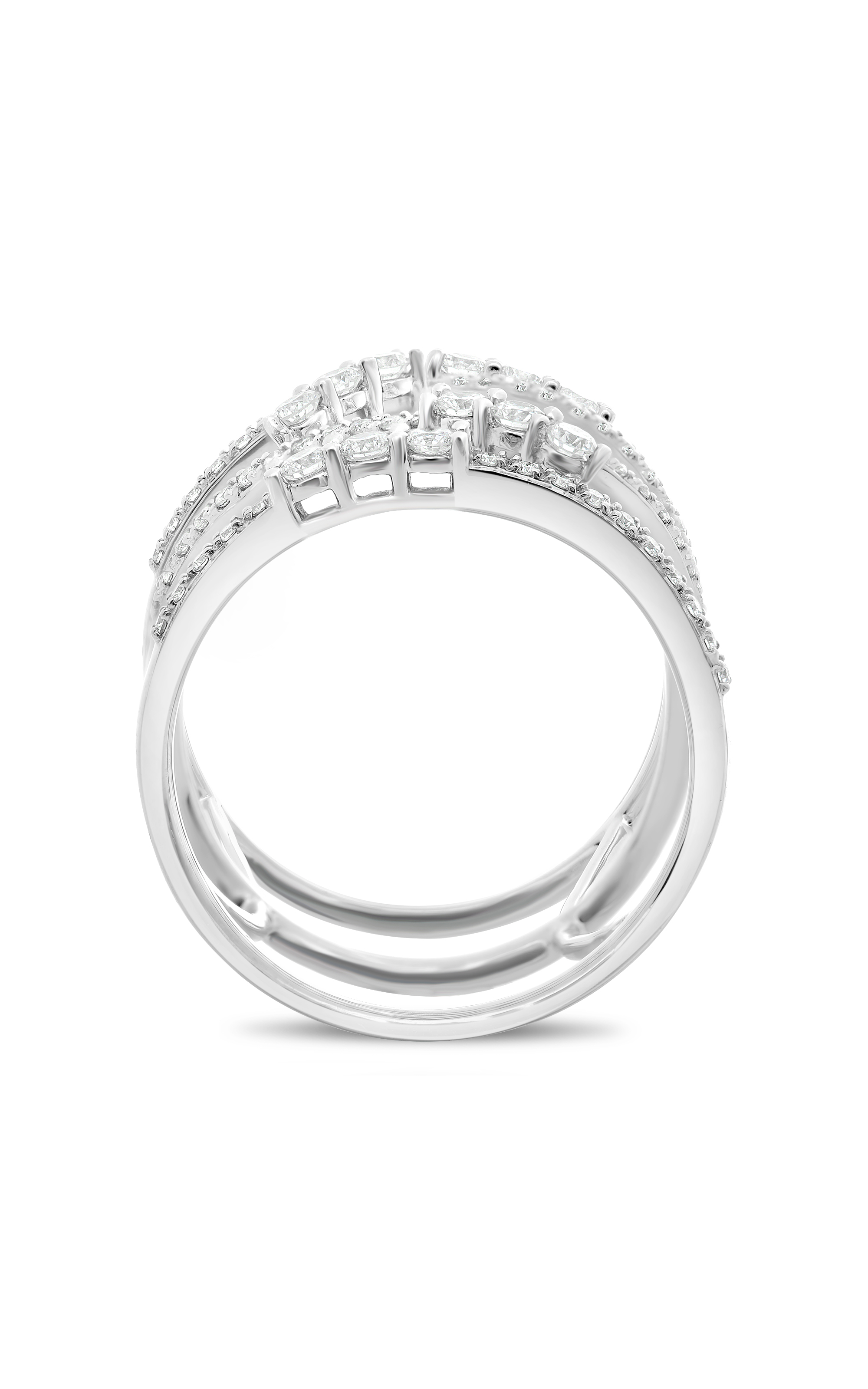 Roman and Jules Wide Abstract Diamond Cuff Ring UR2152-2