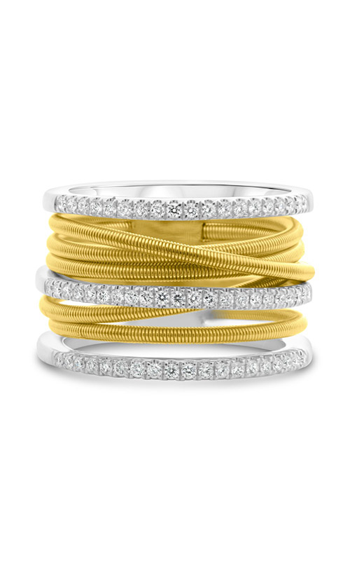 Roman and Jules White & Yellow Gold Stacked Coil Pave Ring MR736-3