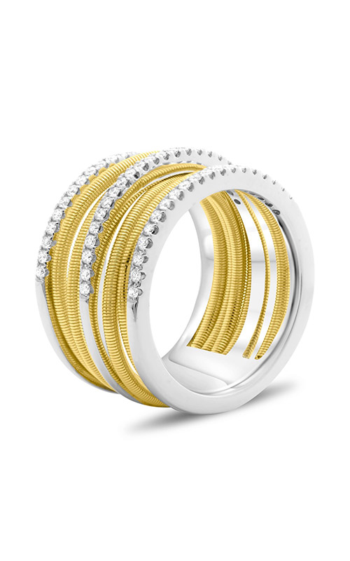 Roman and Jules White & Yellow Gold Stacked Coil Pave Ring MR736-3