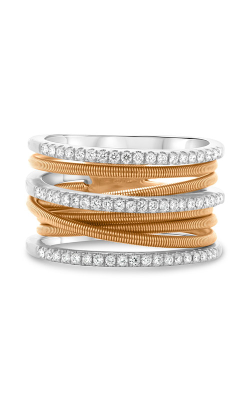 Roman and Jules White & Rose Gold Stacked Coil Pave Ring MR736-4