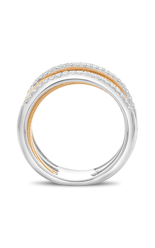 Roman and Jules White & Rose Gold Stacked Coil Pave Ring MR736-4