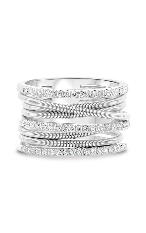 Roman and Jules White Gold Stacked Coil Pave Ring MR736-2